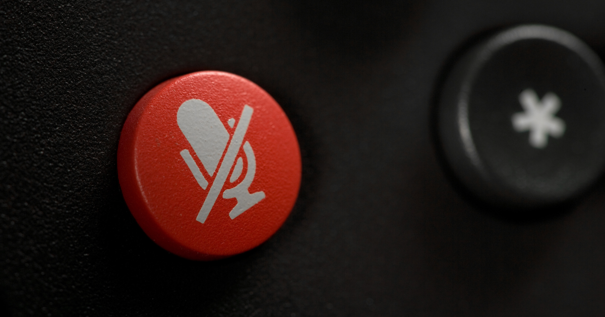 Red mute button illustrating how to mute someone on Instagram