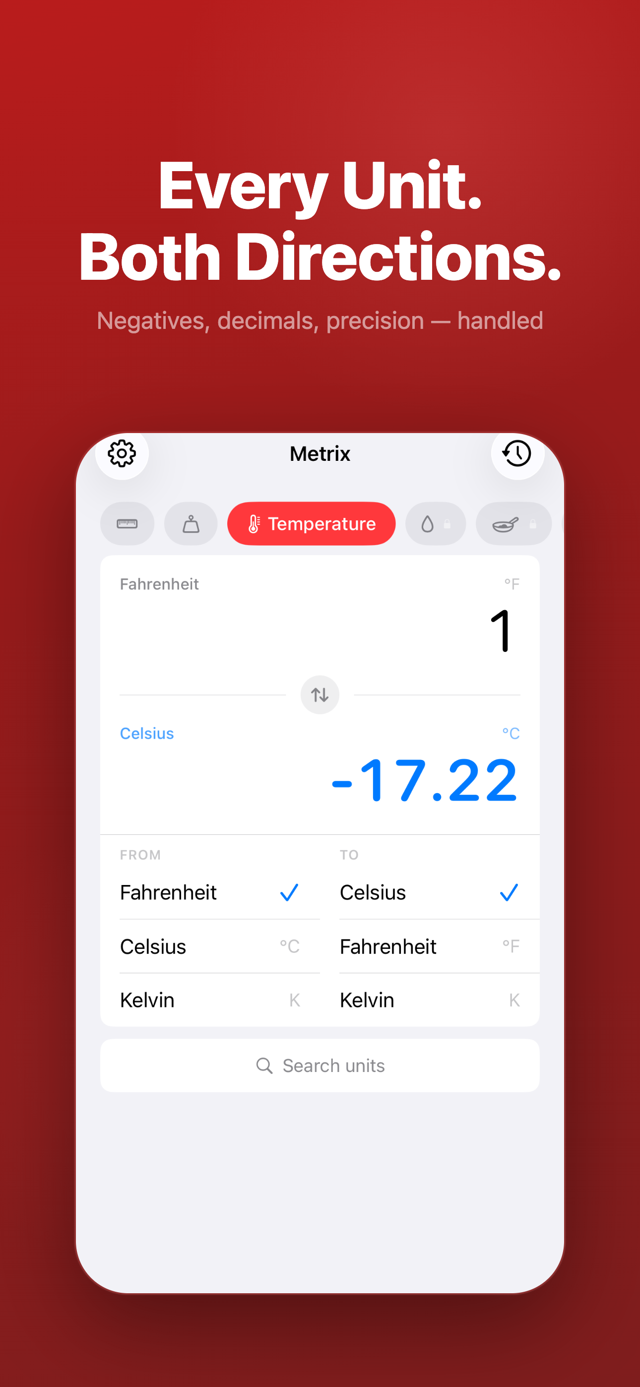 Temperature — Fahrenheit to Celsius